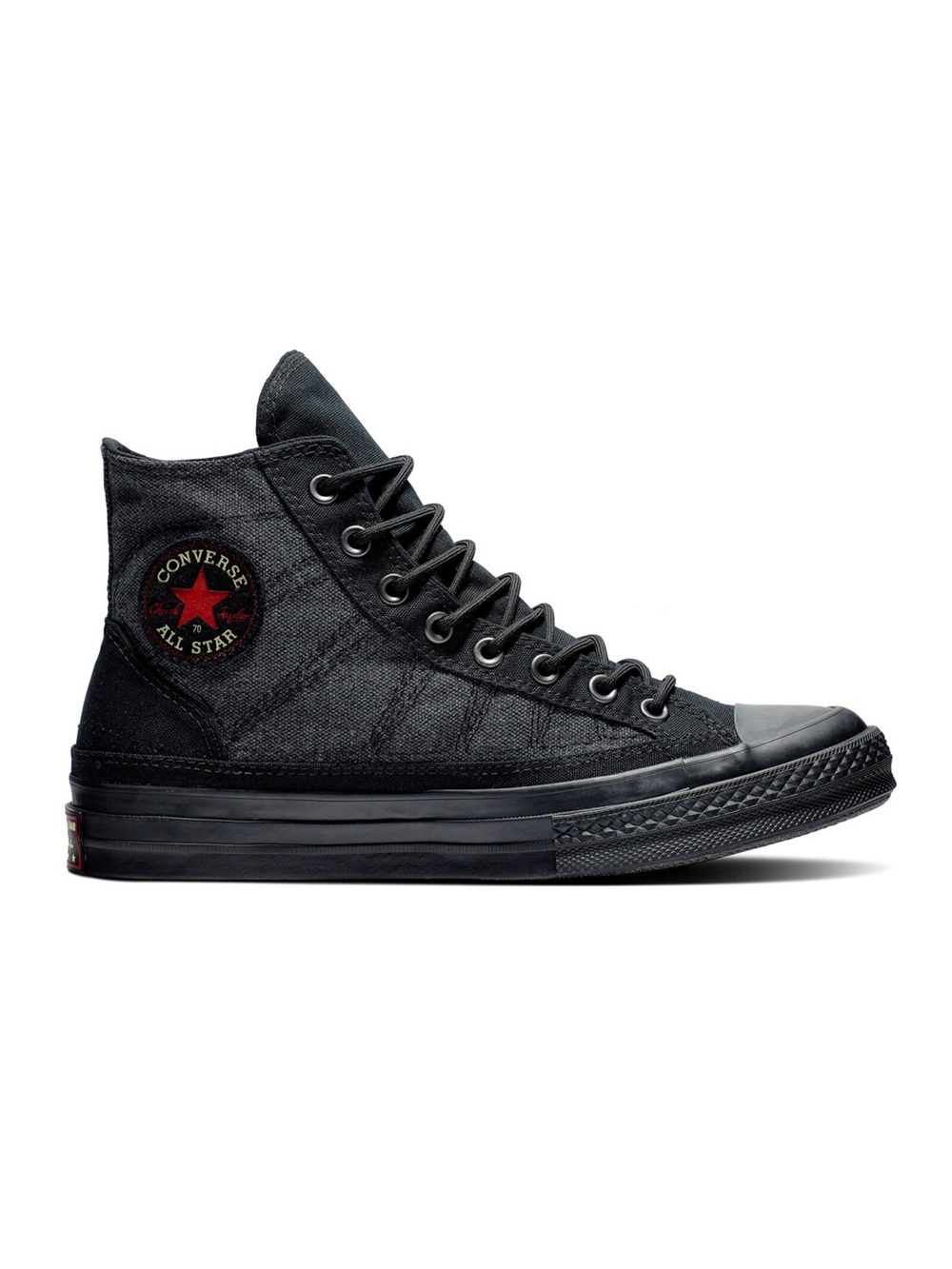 Converse Chuck Taylor All Star High Top Sneakers - Black with Red Patch